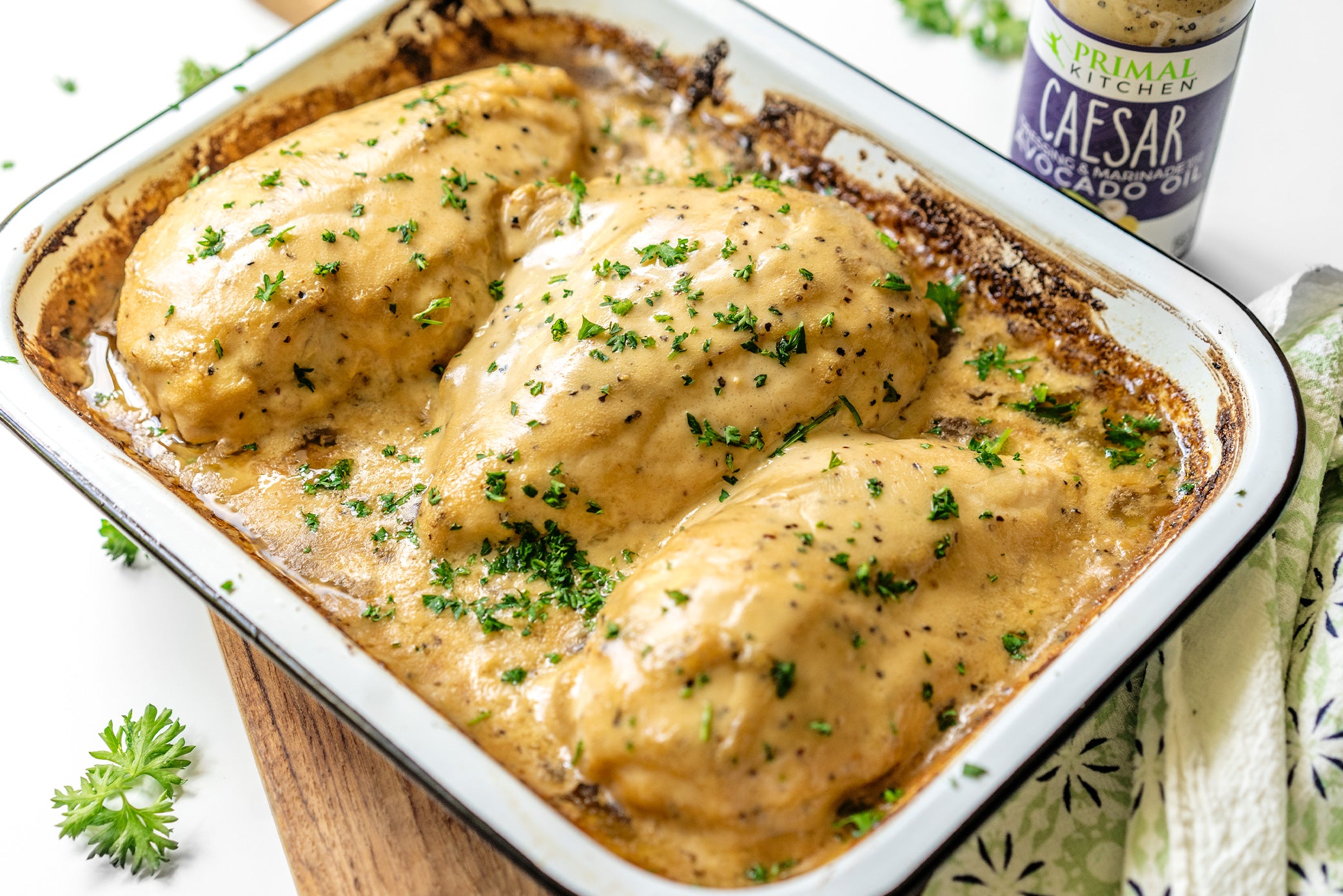 caesar dressing chicken Juicy Baked with Parmesan Sauce Recipe Ingredients: 4 boneless, skinless chicken breasts 1 cup Caesar 1/2 cup sour cream 1/2 cup grated Parmesan cheese 1 teaspoon garlic powder Salt Healthy Caesar Salad | Greek
