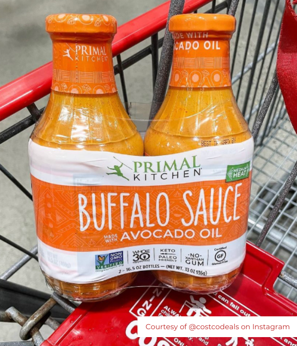 A jumbo 2 pack of Primal Kitchen Buffalo Sauce in a shopping cart