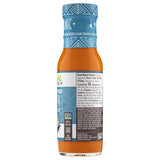 Backside of Primal Kitchen Organic Golden BBQ Sauce bottle on a white background