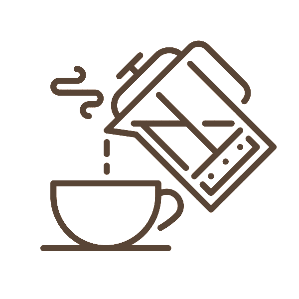 Fill a cup halfway with coffee.