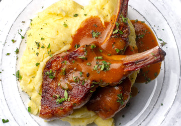 Lamb Chops with BBQ Gravy and Mashed Potatoes