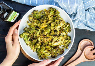 Roasted Broccoli with Cheese Sauce