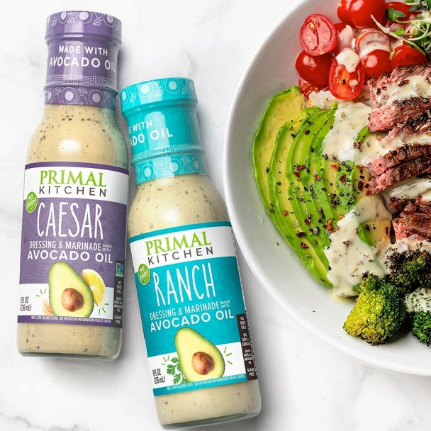 Caesar Dressing & Ranch Dressing with salad