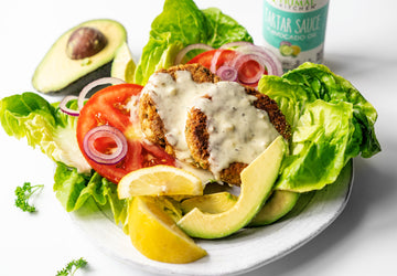 Keto Salmon Burgers with Tartar Sauce