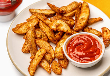 Air Fryer Potato Wedges with Ketchup