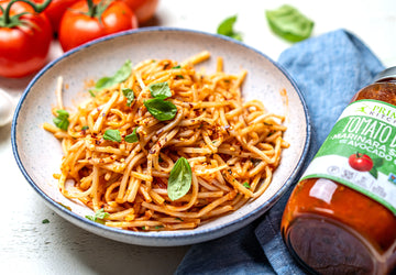 Gluten-Free, Low-Carb Spaghetti with Tomato Basil Marinara