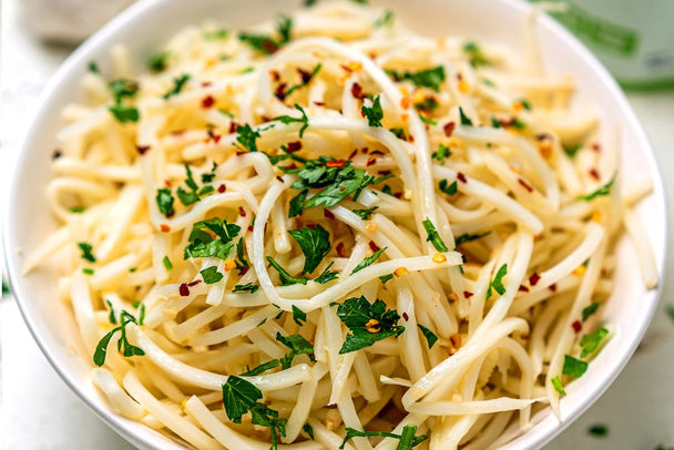 Keto “Pasta” with Garlic and Olive Oil