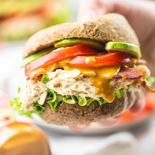 Buffalo Chicken Salad Sandwich with Bacon