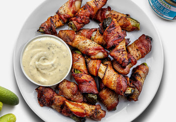 Bacon Wrapped Pickles with Ranch Dip