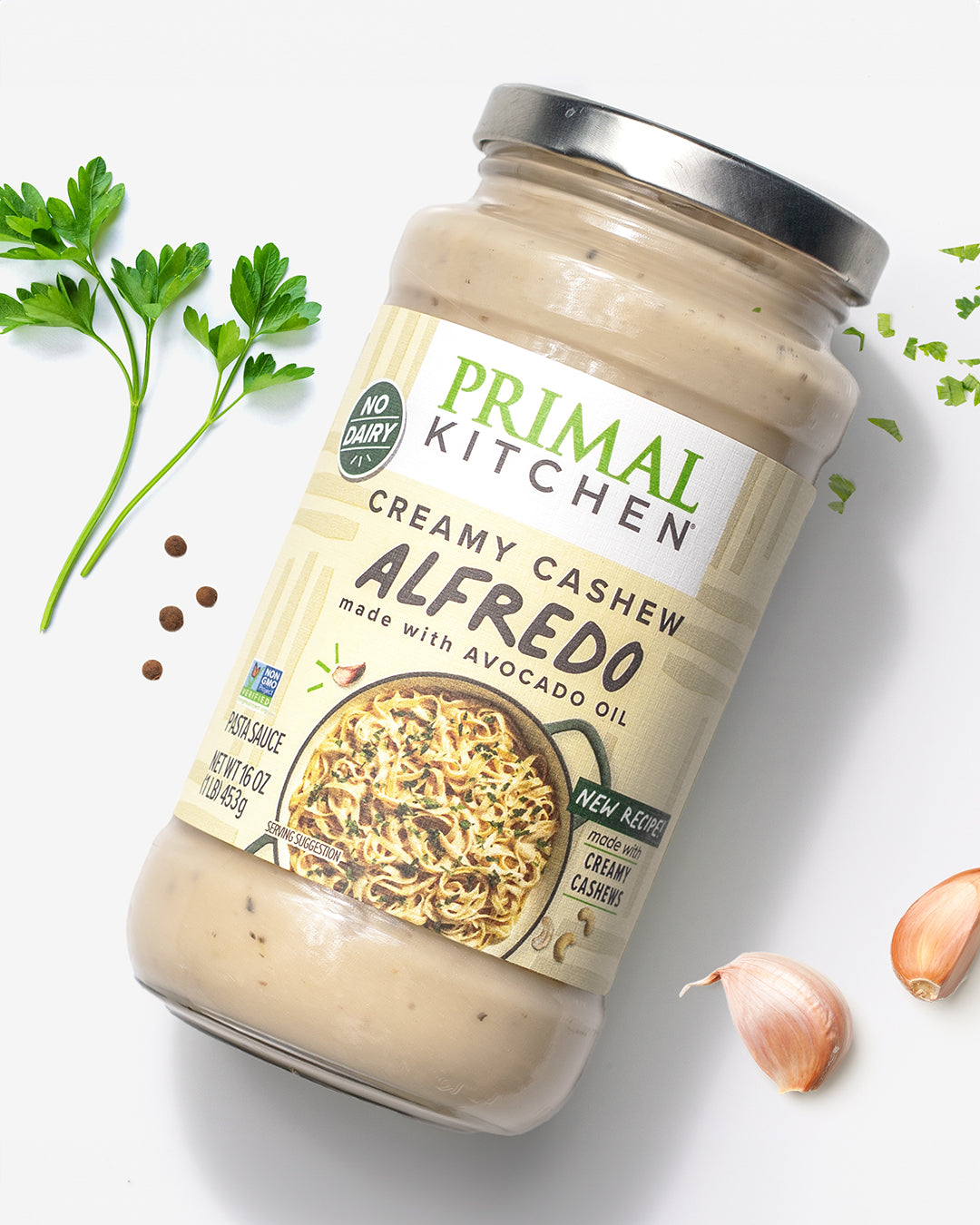 Creamy Cashew Alfredo Sauce| Real Ingredients, No Dairy | Primal