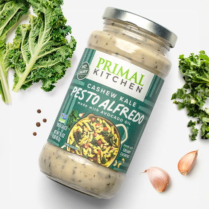 Creamy Cashew Kale Pesto Alfredo Sauce