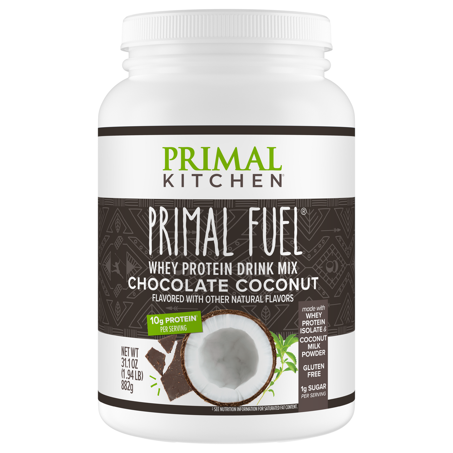 Primal Fuel: Chocolate Coconut Whey Protein Drink Mix