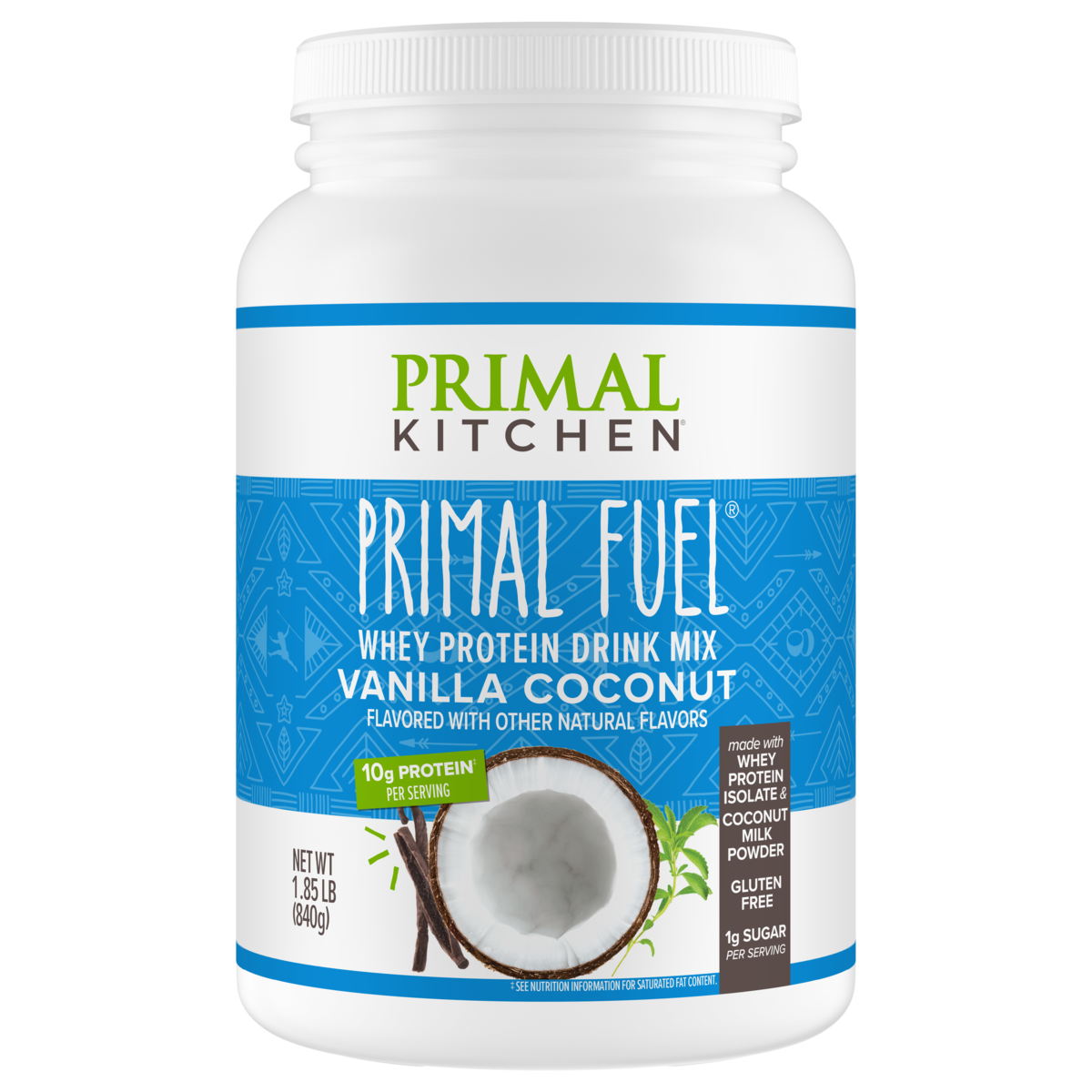 Primal Fuel: Vanilla Coconut Whey Protein Drink Mix