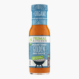Primal Kitchen Organic Unsweetened Golden BBQ Sauce with no artificial sweeteners on a white background