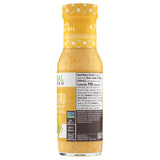 Side view of a bottle of Primal Kitchen Honey Mustard Dressing, including nutrition facts and ingredient list. 