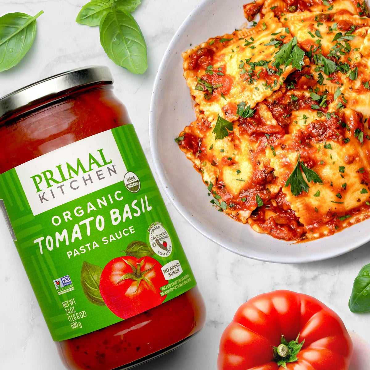 Tomato Basil Marinara Sauce | No Added Sugar | Primal Kitchen